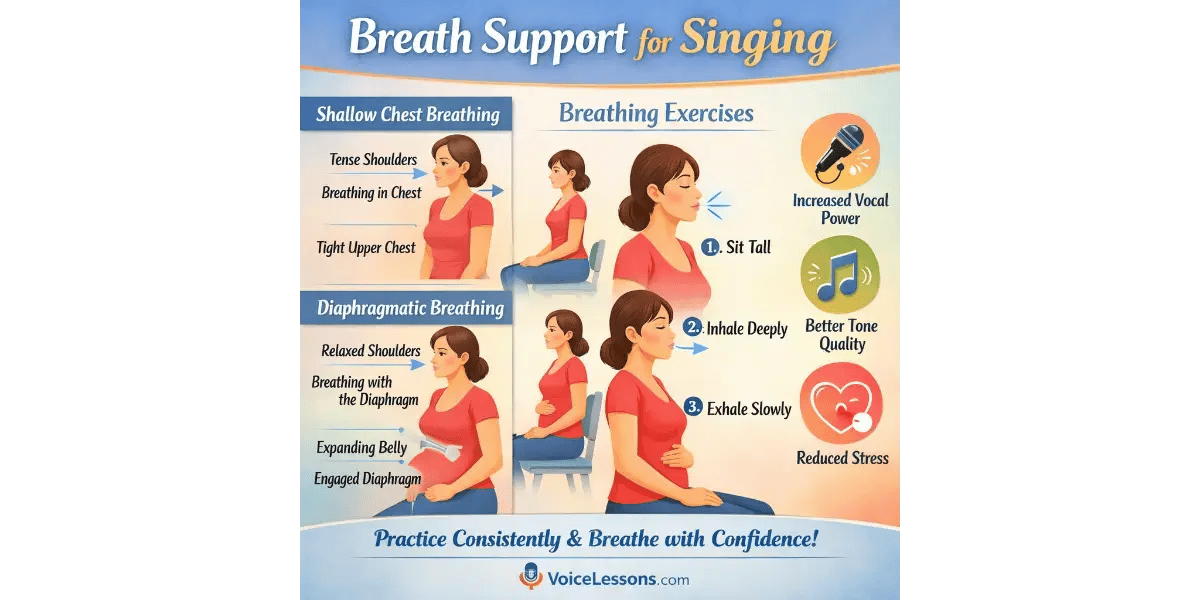 Young singer learning head voice placement and tone focus during voice lesson