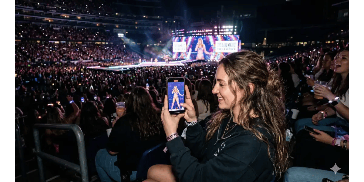 Taylor Swift live vocal performance on stage during concert