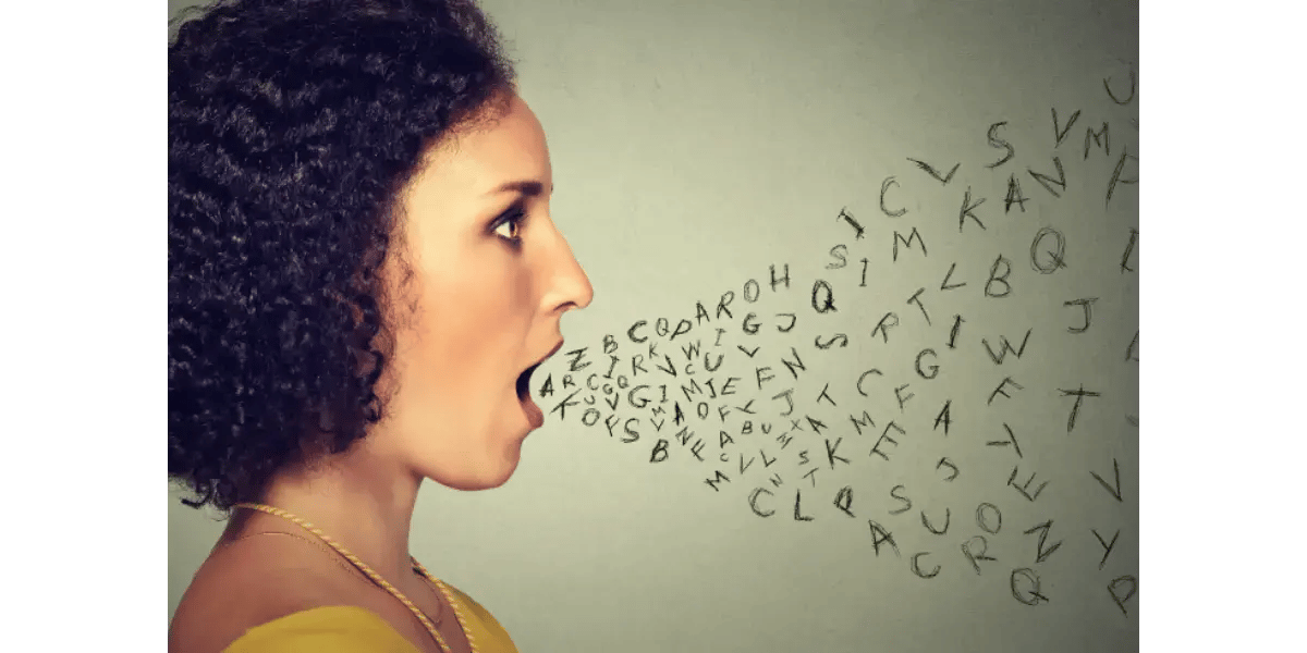 Profile illustration of a singer releasing musical notes and resonance to represent the falsetto voice technique.