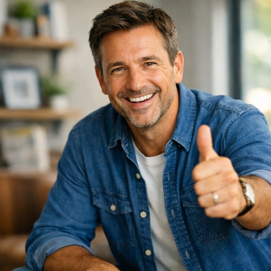 Adult encouraging guy-1