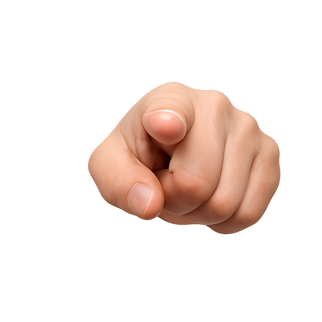 Forward Pointing Finger with Transparent Background-1