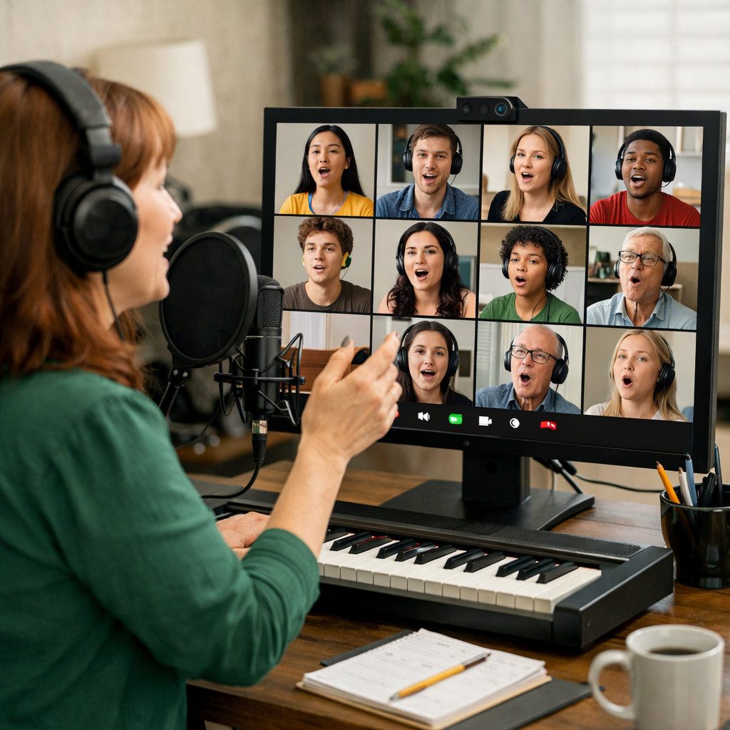 Online Voice Lessons with Teacher and Ten Students