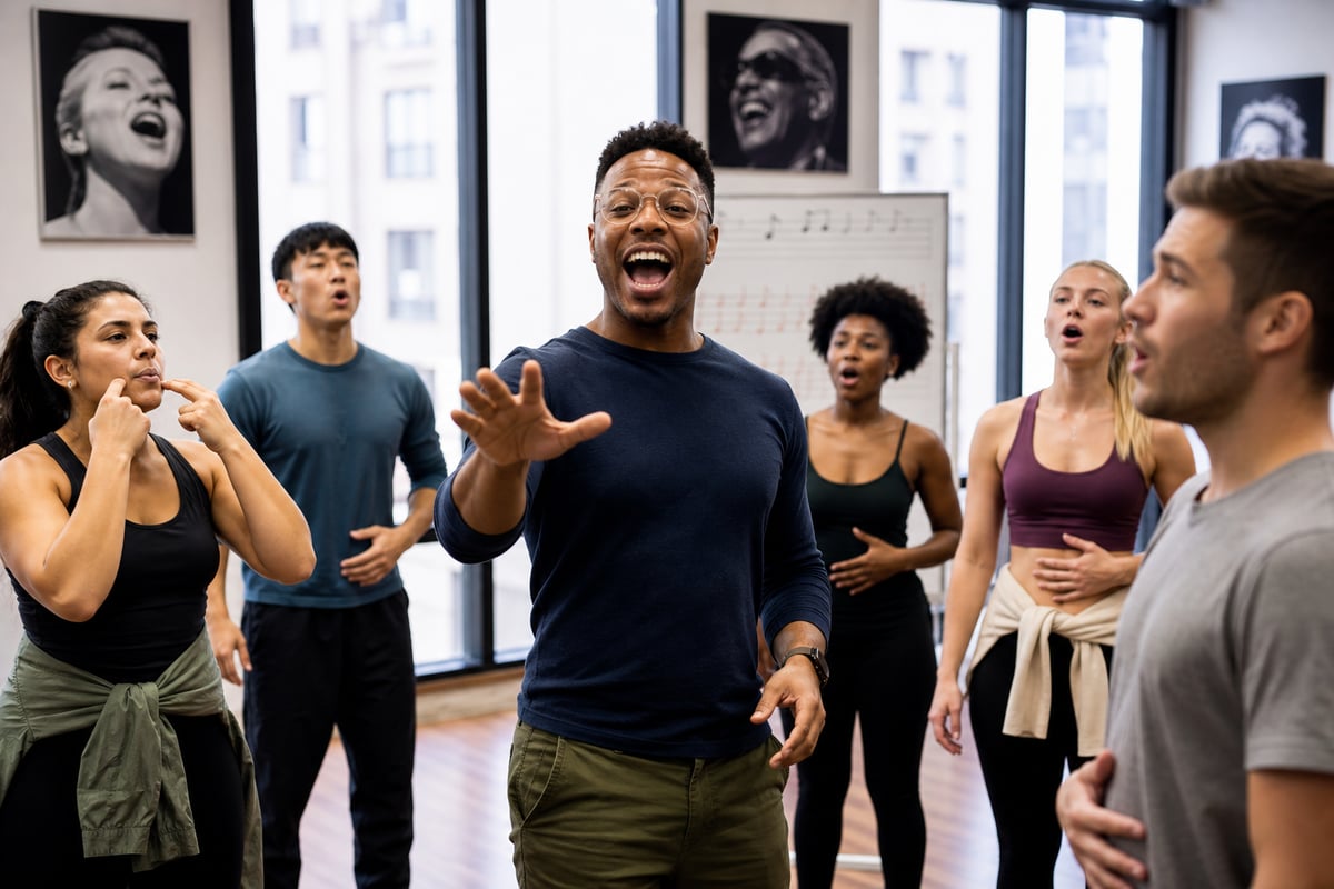Group of Singers practicing Lady Gaga vocal style