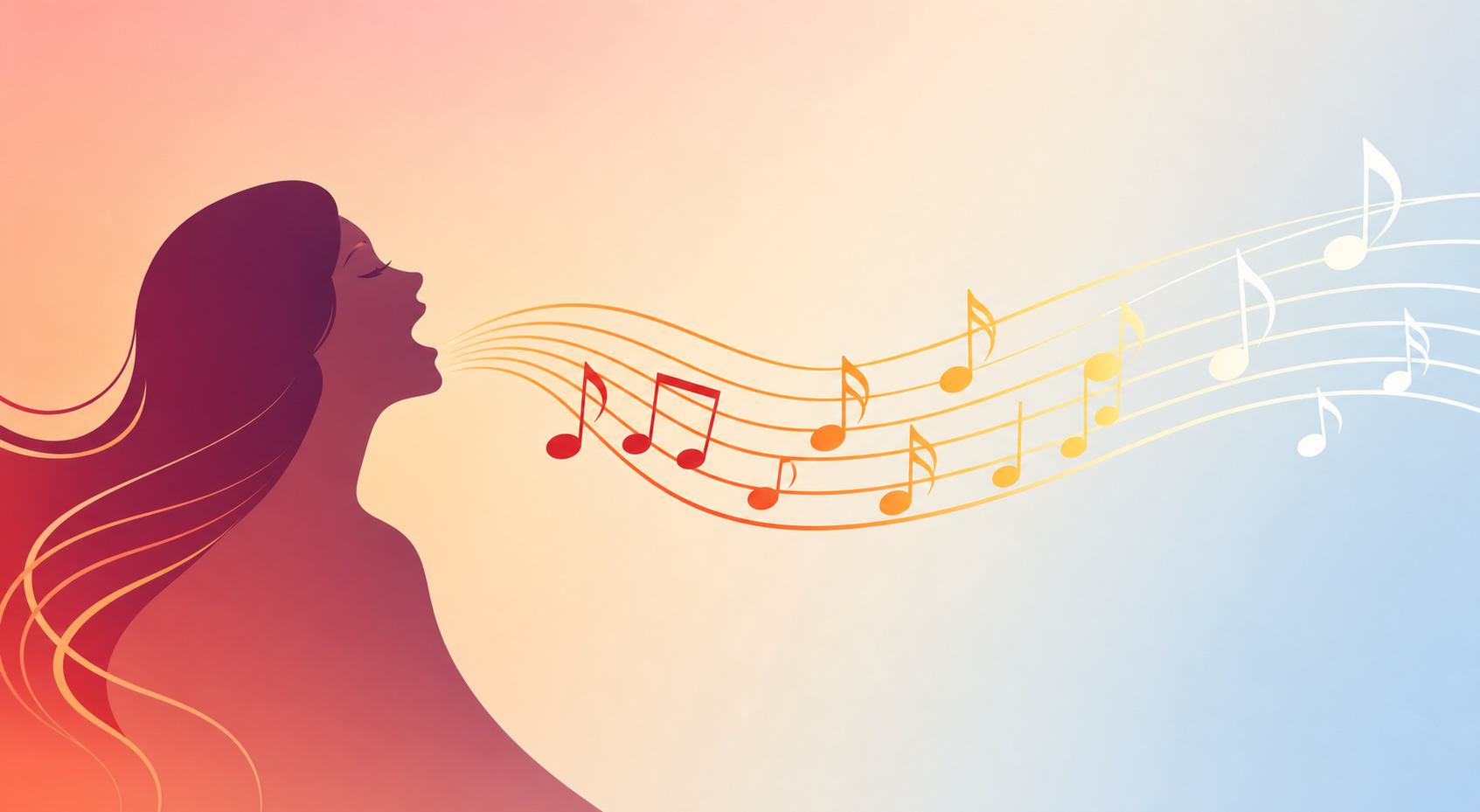 Vocal Wave Gradient with Singing Silhouette