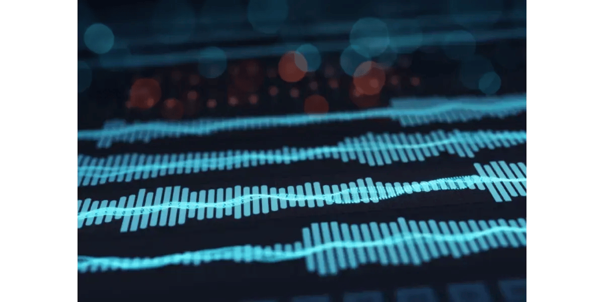 Audio sound wave graphic illustrating pitch variation in singing