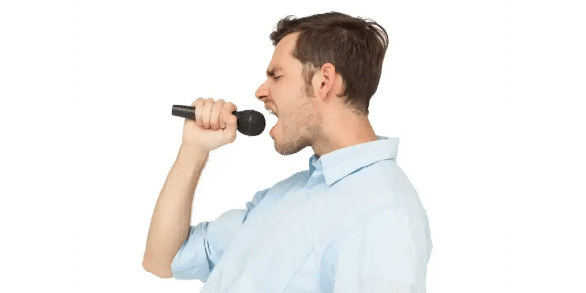 An illustration demonstrating proper body alignment and upright posture for healthy singing.