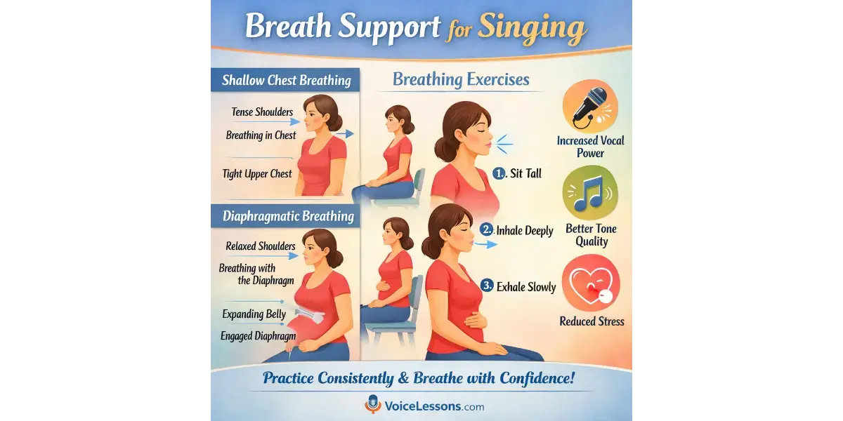 Young singer learning head voice placement and tone focus during voice lesson