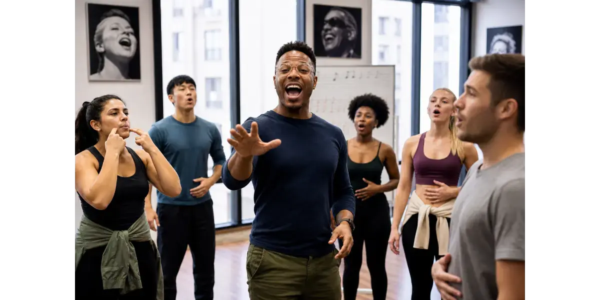 Group of Singers practicing Lady Gaga vocal style