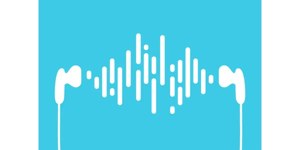 White audio sound waves on a light blue background, representing vocal range.