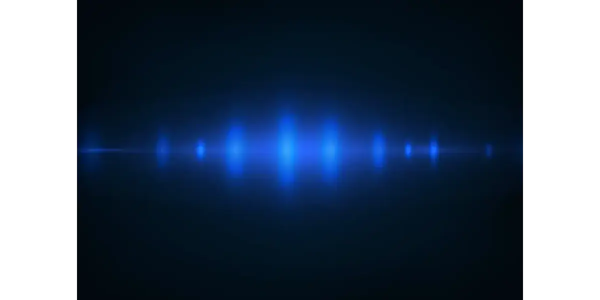 A glowing blue soundwave representing low vocal frequencies and singing lower notes.