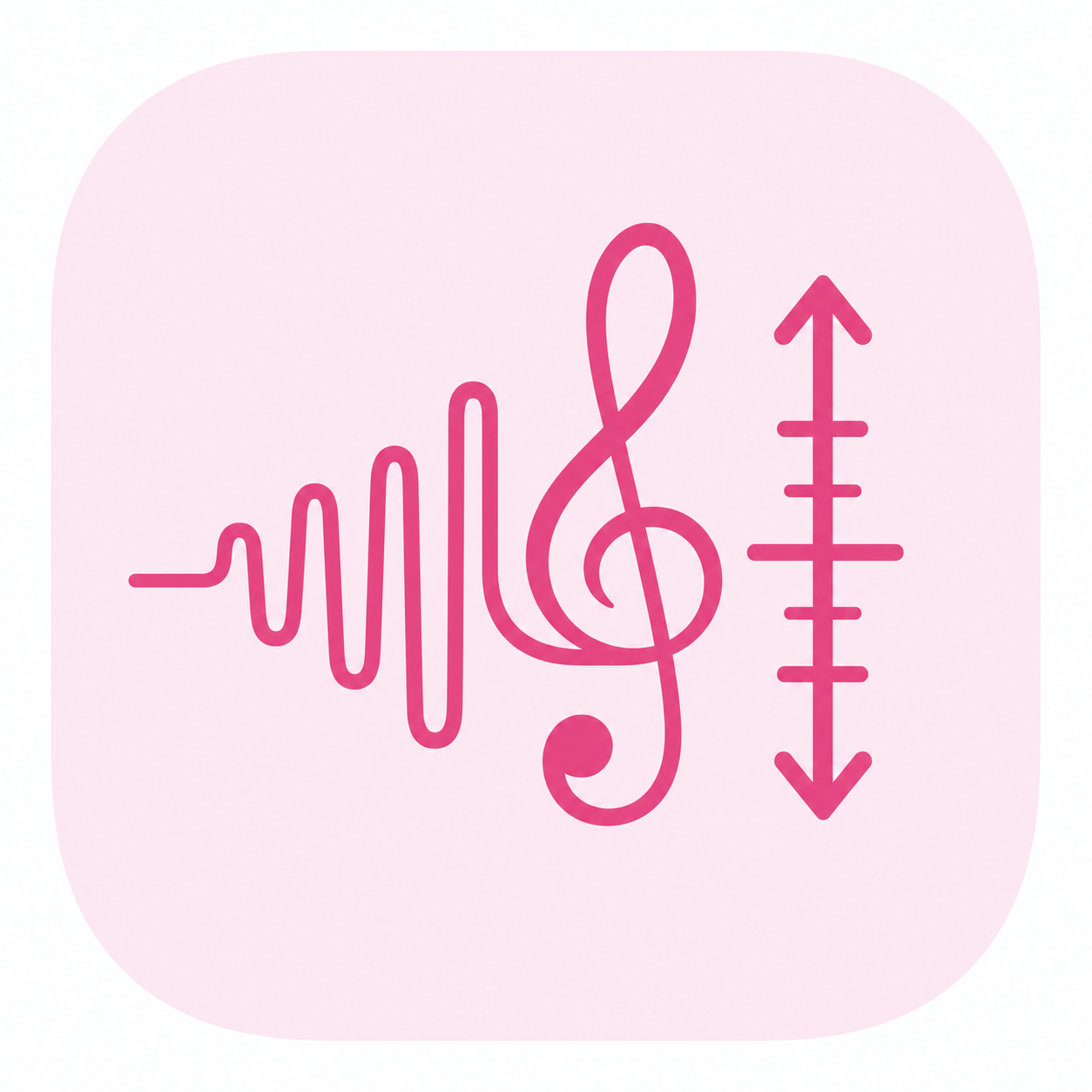 Vocal Range Arrows in Magenta on Pink Badge